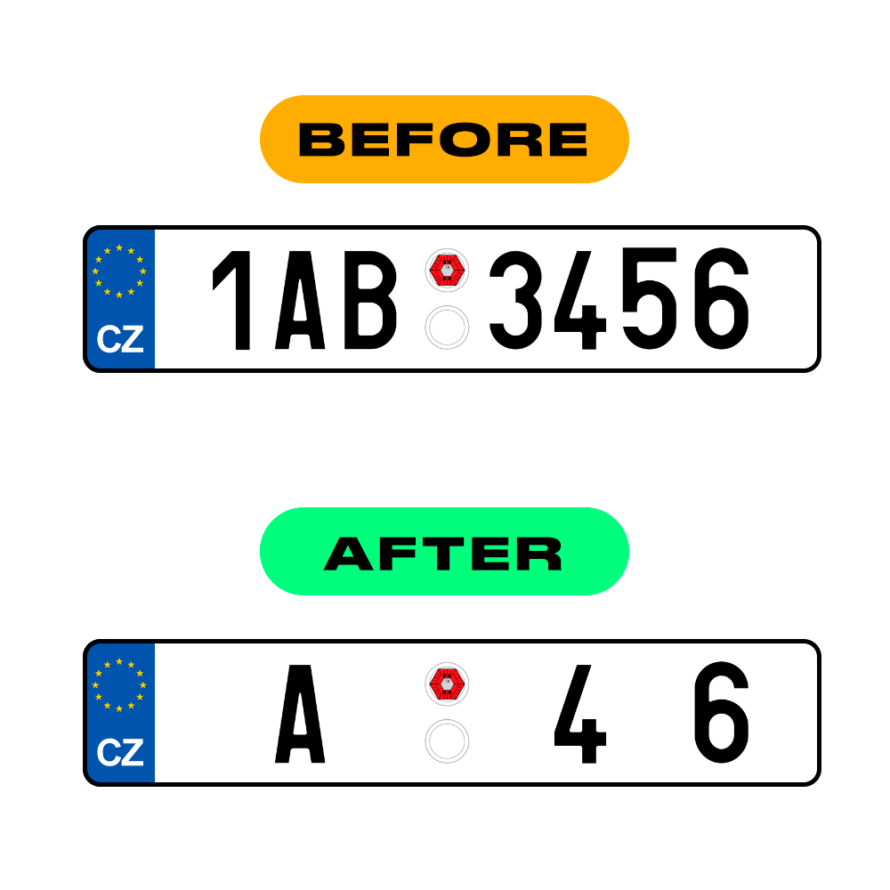 Nanofilm Ecoslick™ for czech license plates - Symbol "S" luxsuede