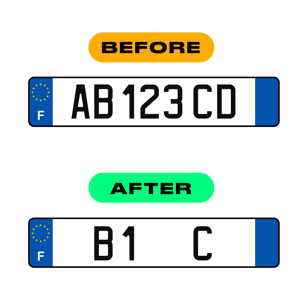 Nanofilm Ecoslick™ for french license plates - Symbol "E" luxsuede