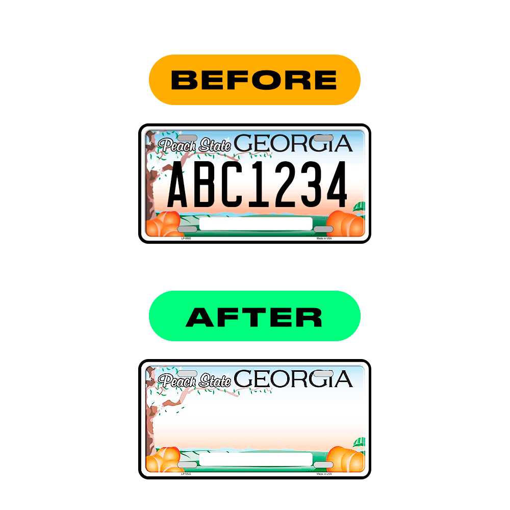 Nanofilm Ecoslick™ for US (Georgia 2012 - 2 - Round) license plates - Symbol "7" luxsuede