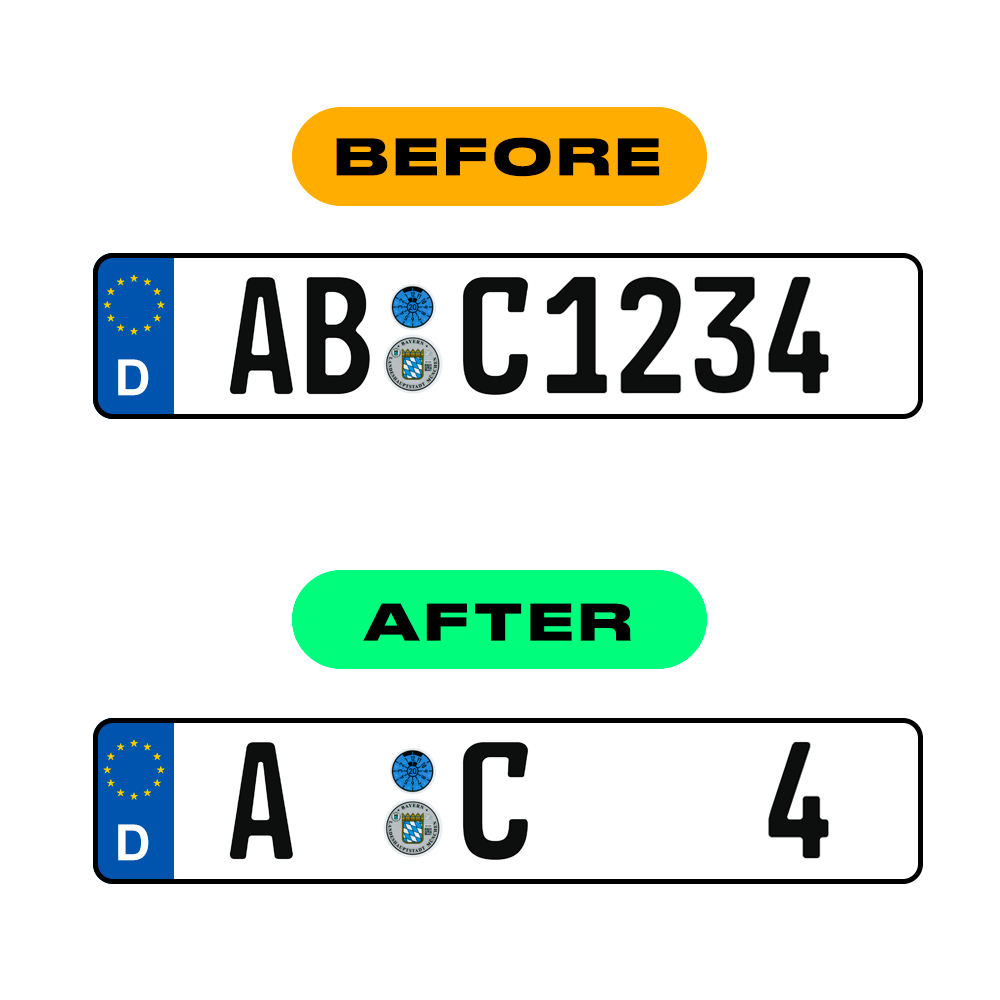 Nanofilm Ecoslick™ for german (wide) number plates - Symbol "C" luxsuede