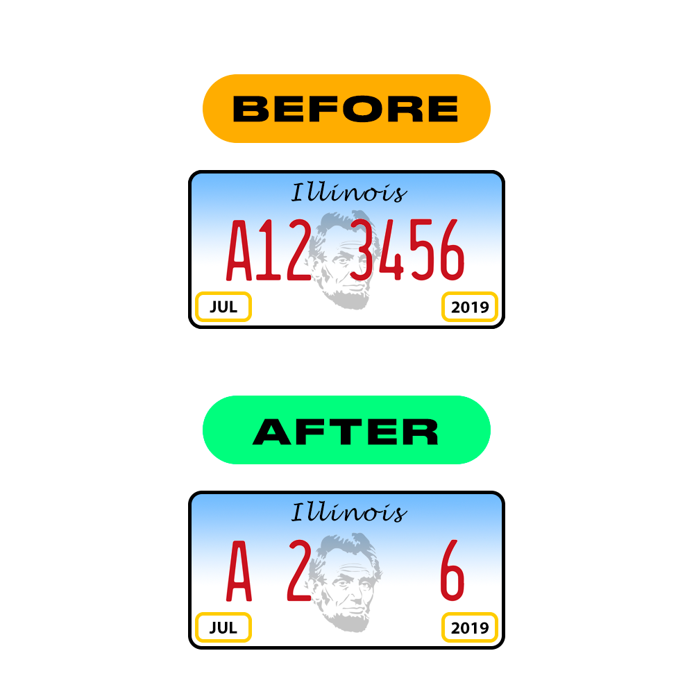 Nanofilm Ecoslick™ for US (Illinois) license plates - Symbol "A" luxsuede