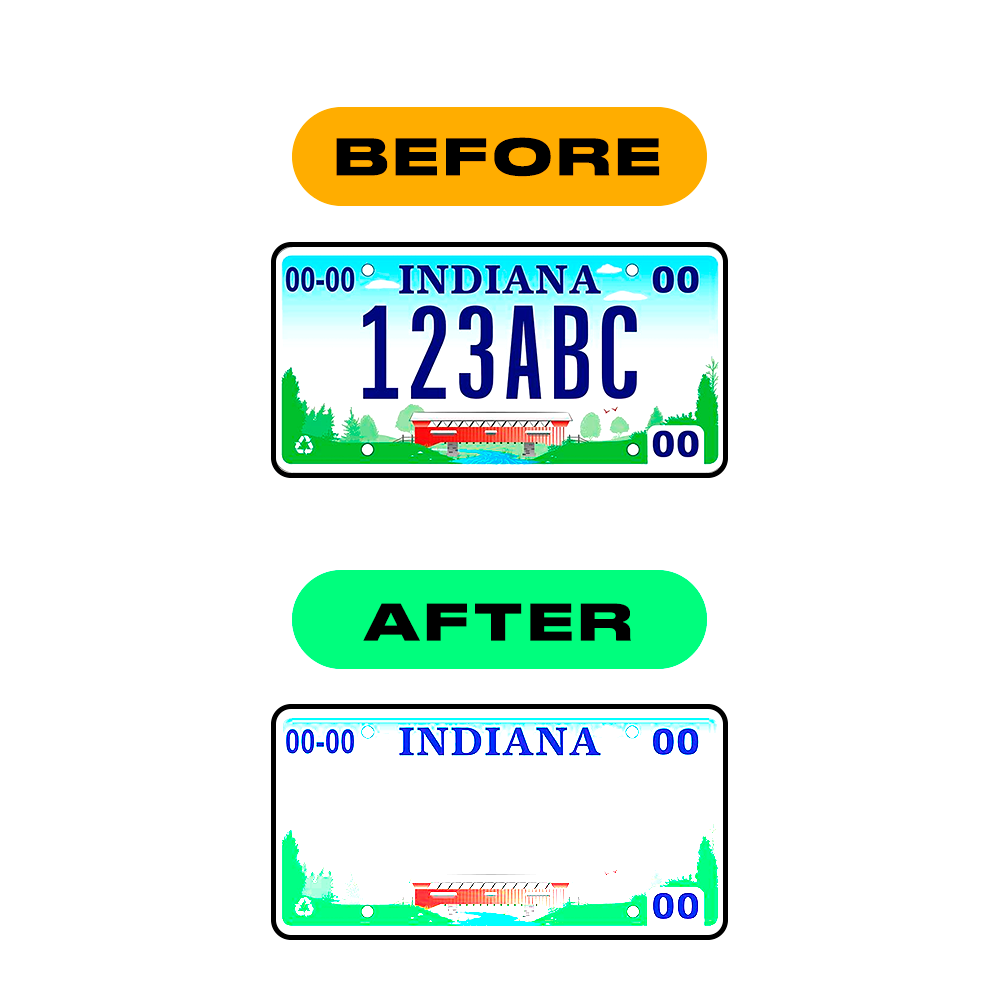 Nanofilm Ecoslick™ for US (Indiana) license plates - Symbol "T" luxsuede