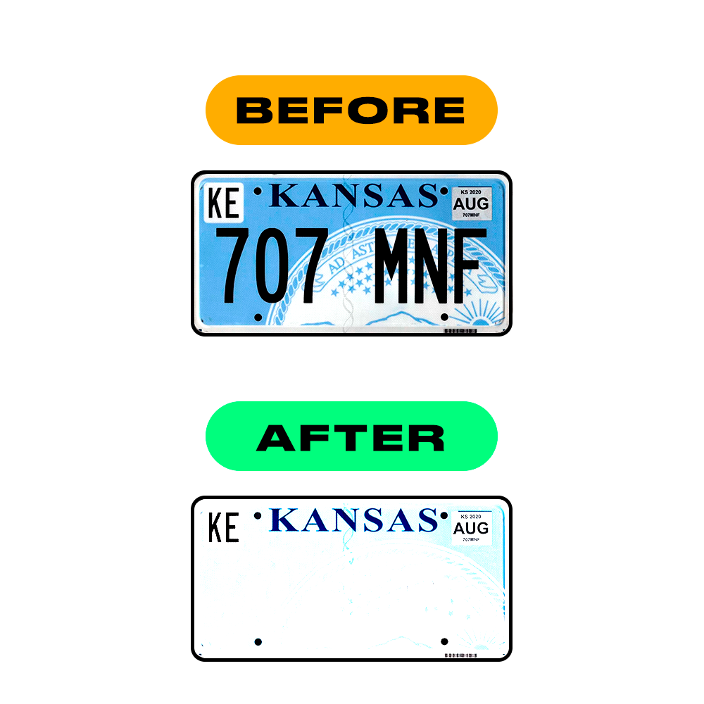 Nanofilm Ecoslick™ for US Kansas license plates - Symbol "X" luxsuede