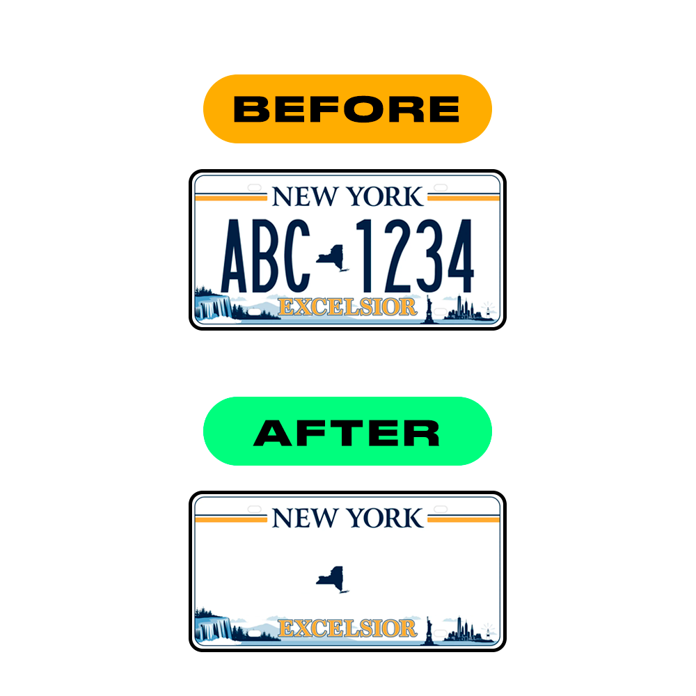 Nanofilm Ecoslick™ for US (New York 1986) license plates - Symbol "Y" luxsuede