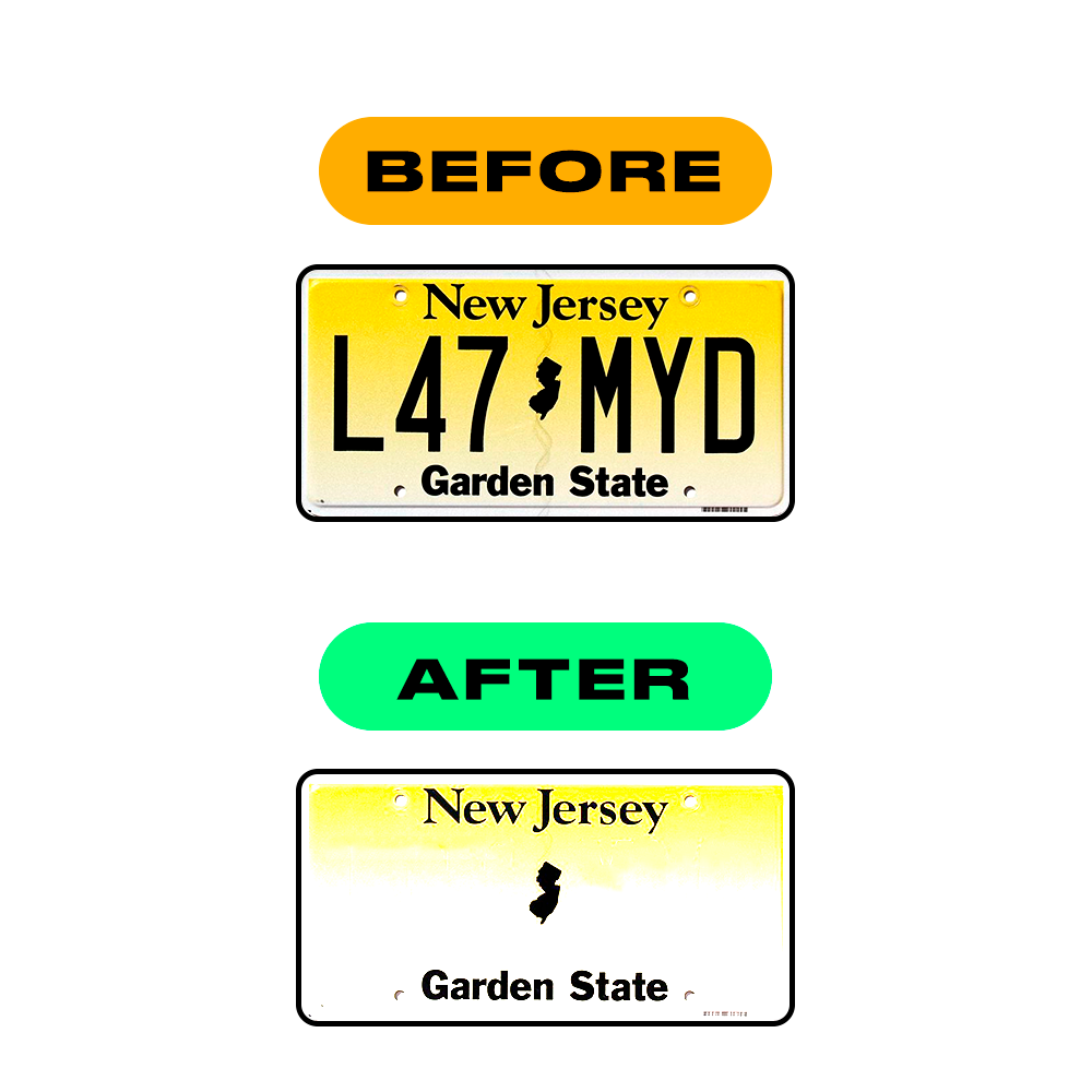 Nanofilm Ecoslick™ for US (New Jersey) license plates - Symbol "0" luxsuede