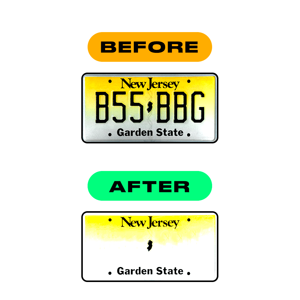 Nanofilm Ecoslick™ for US (New Jersey - 2) license plates - Symbol "V" luxsuede