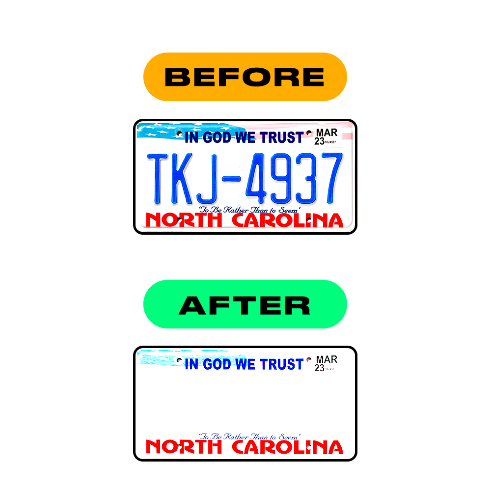 Nanofilm Ecoslick™ for US (North Carolina) license plates - Symbol "0" luxsuede