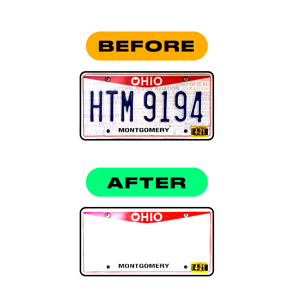 Nanofilm Ecoslick™ for US (Ohio 2013) license plates - Symbol "H" luxsuede