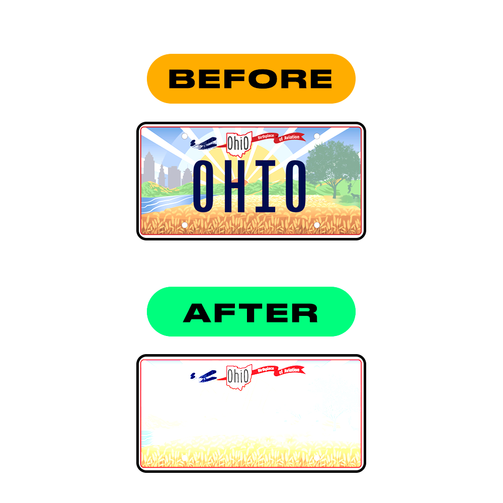 Nanofilm Ecoslick™ for US (Ohio 2021) license plates - Symbol "S" luxsuede