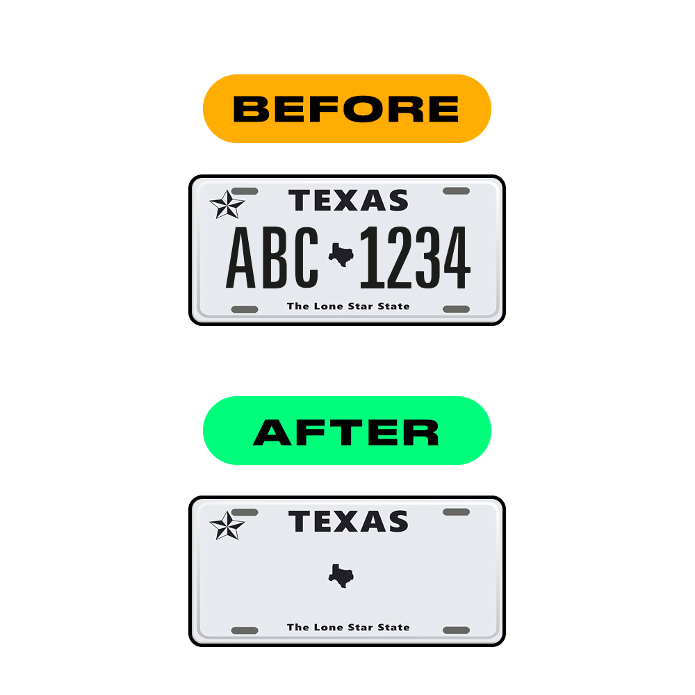 Nanofilm Ecoslick™ for US (Texas) license plates - Symbol "Z" luxsuede