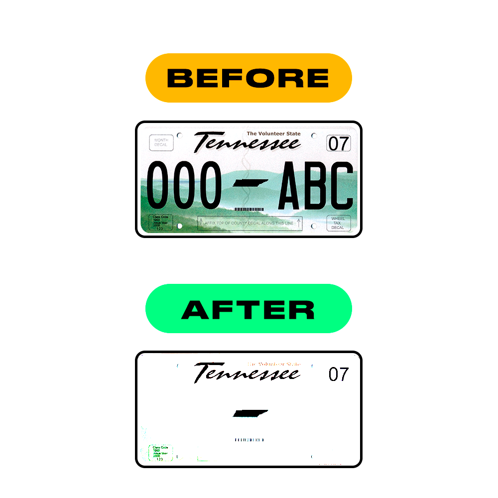 Nanofilm Ecoslick™ for US (Tennessee) license plates - Symbol "0" luxsuede