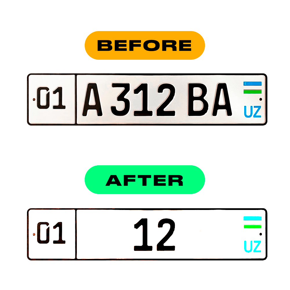 Nanofilm Ecoslick™ for uzbekistan number plates - Symbol "0" luxsuede