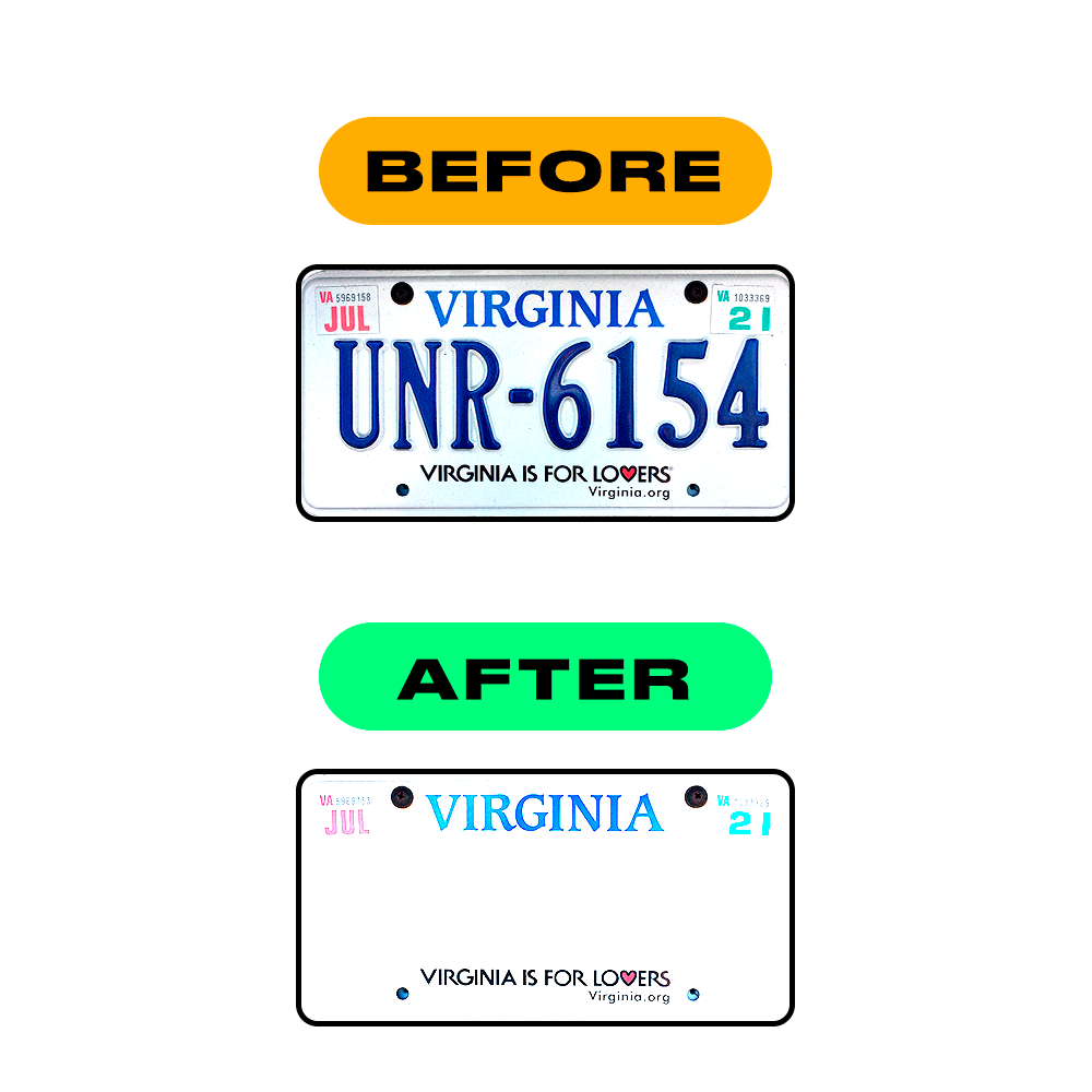 Nanofilm Ecoslick™ for US (Virginia) license plates - Symbol "0" luxsuede