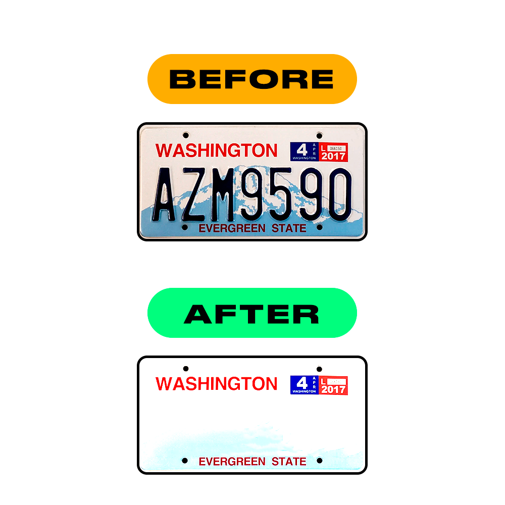 Nanofilm Ecoslick™ for US (Washington State) license plates - Symbol "0" luxsuede