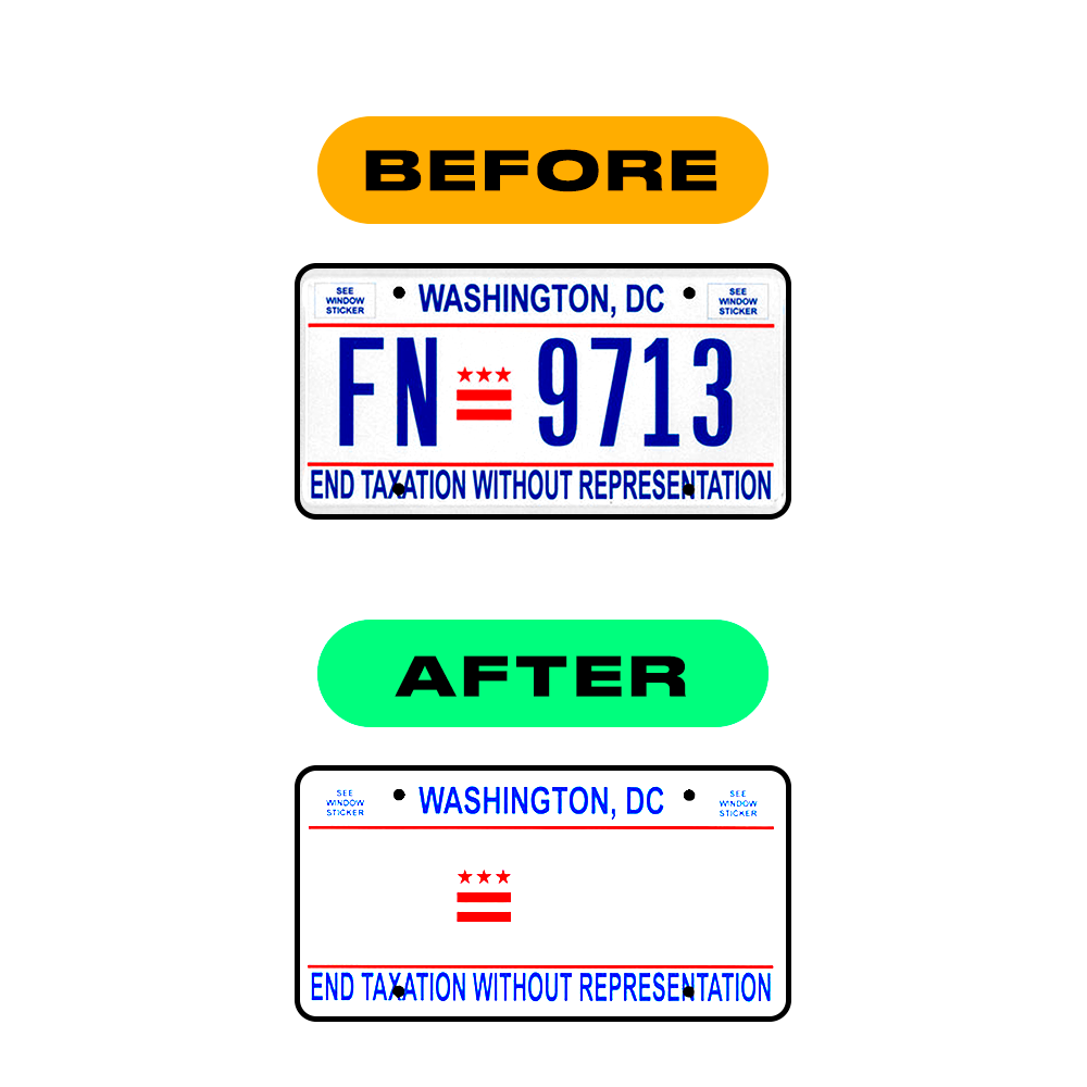 Nanofilm Ecoslick™ for US (Washington D.C.) license plates - Symbol "0" luxsuede