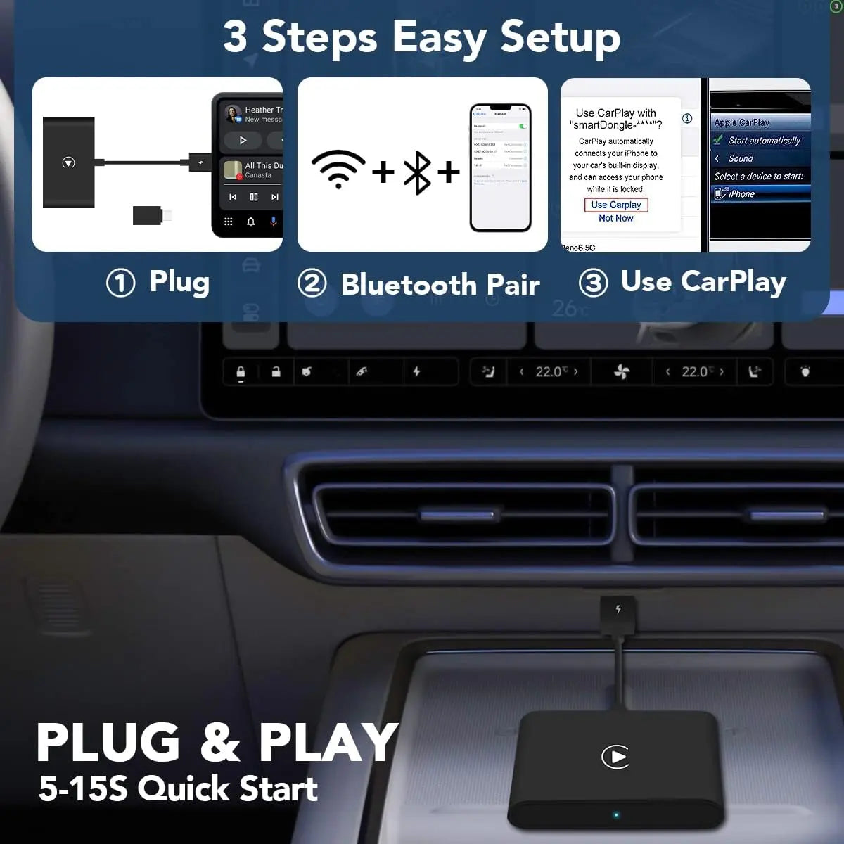 Wireless Carplay Adapter luxsuede