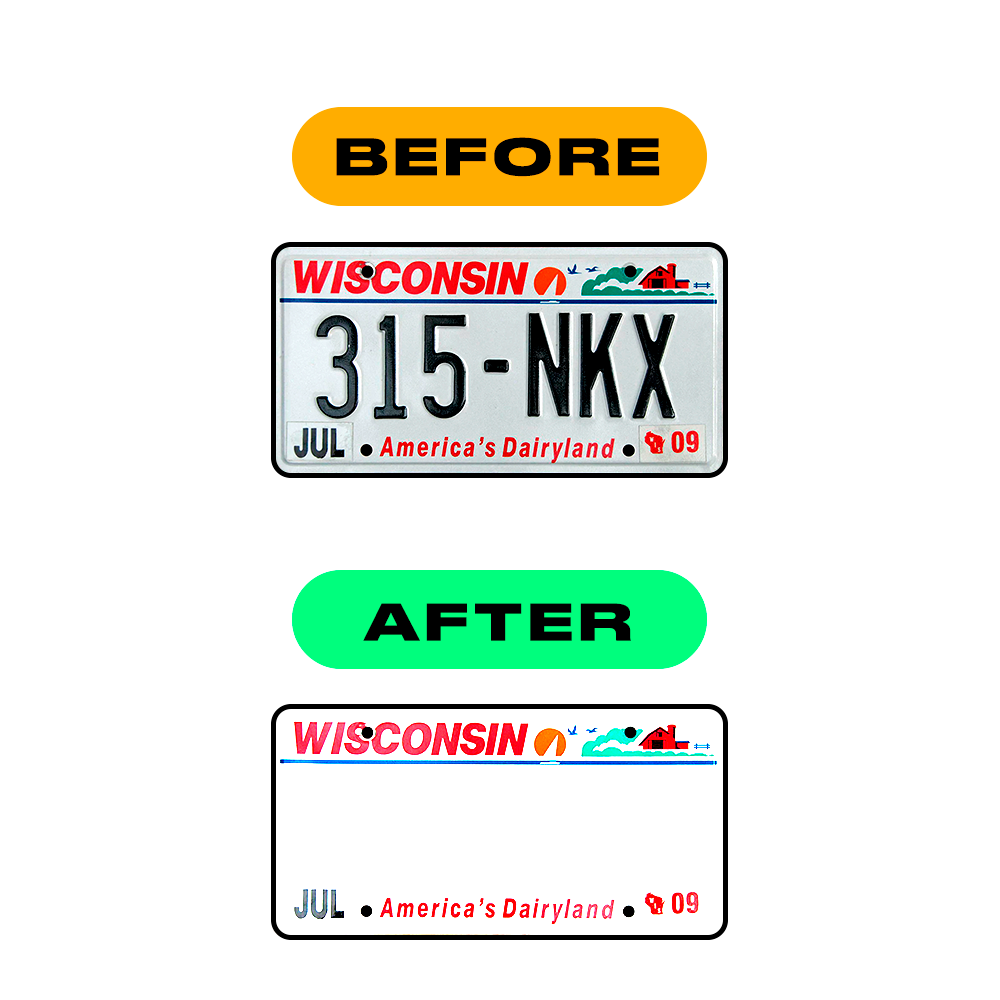 Nanofilm Ecoslick™ for US (Wisconsin) license plates - Symbol "0" luxsuede